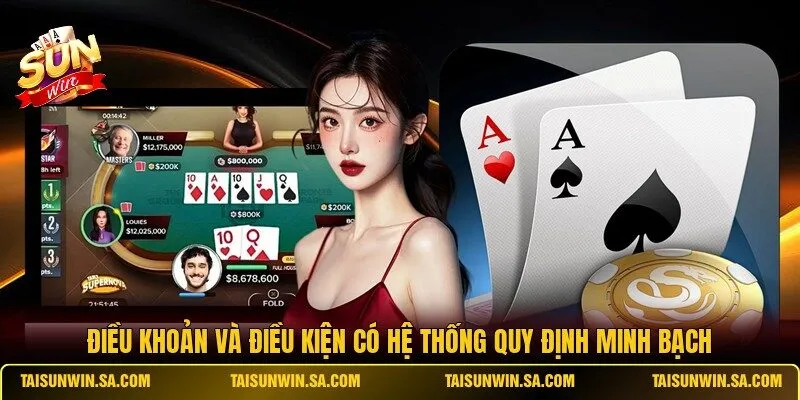 Điều khoản và điều kiện có hệ thống quy định minh bạch